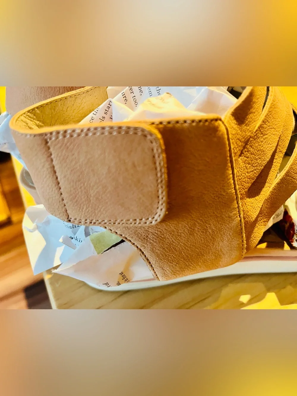Eileen Fisher Slice Tumbled Nubuck Sneaker Sandals - Tan - size 9!